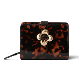 《予約商品》HASHIBAMI【Ha-2607-302 フラワーバックル ベッコウ ハーフウォレット】アンバー