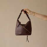 HASHIBAMI【Ha-2509-602 クシュクシュ ワンショルダー】 ダークブラウン