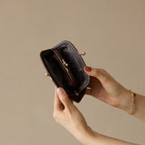 HASHIBAMI 【Ha-2509-608 親子口金 くるみウォレット】ダークブラウン