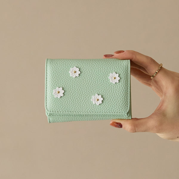 《予約商品》HASHIBAMI 【Ha-2509-606 スモールフラワー ミニウォレット】オパールグリーン