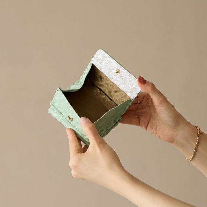 《予約商品》HASHIBAMI 【Ha-2509-606 スモールフラワー ミニウォレット】オパールグリーン