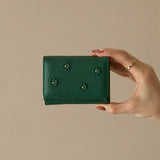 《予約商品》HASHIBAMI 【Ha-2509-606 スモールフラワー ミニウォレット】ボトルグリーン