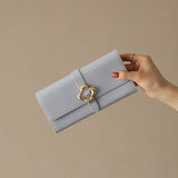 《予約商品》HASHIBAMI【Ha-2509-605 フラワーバックル ロングウォレット】サルビアブルー