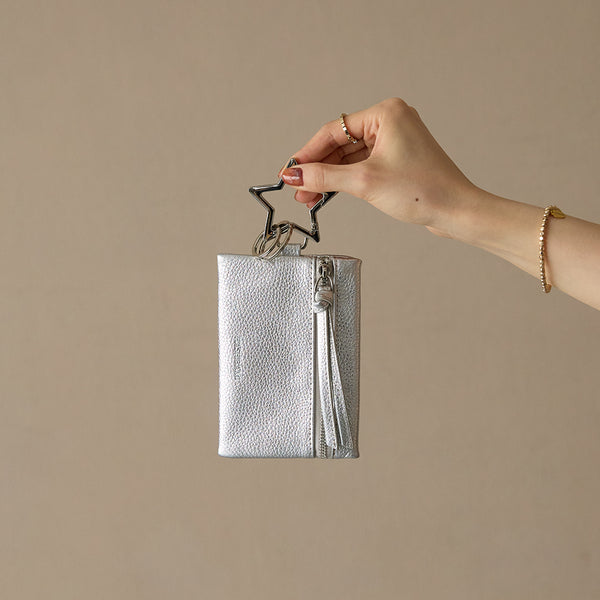 HASHIBAMI 【Ha-2504-116 カラビナキーリング ジップポーチ】シルバー