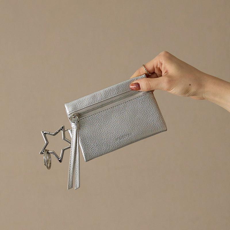 HASHIBAMI 【Ha-2504-116 カラビナキーリング ジップポーチ】シルバー