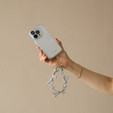 HASHIBAMI 【Ha-2410-324 レザーリボン スマホハンドストラップ】シルバー