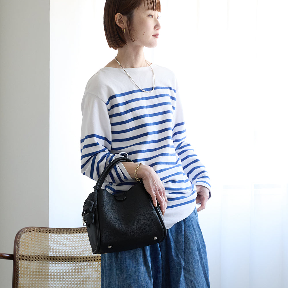 murir【MUR25007 フラワーチャーム付き2WAYショルダーバッグ】ブラック