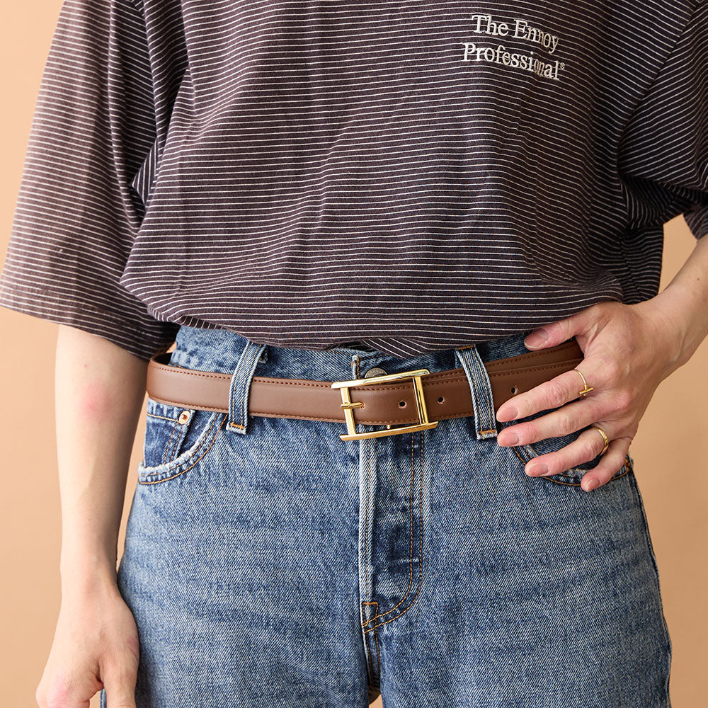 HASHIBAMI【Ha-2404-415 ビッグバックル 30mm レザーベルト】ダーク