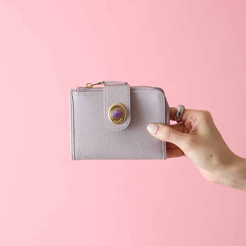 HASHIBAMI【Ha-2511-103 天然石二つ折りウォレット】ライトラベンダー