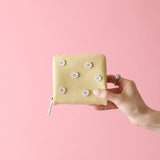 HASHIBAMI【Ha-2407-502 スモールフラワー ハーフウォレット】ペールイエロー