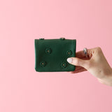 《予約商品》HASHIBAMI 【Ha-2511-105 スモールフラワー カード&コインケース】ボトルグリーン