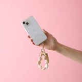 HASHIBAMI【Ha-2511-112 ハート型ウッド＋天然石 ハンドストラップ】ゴールド