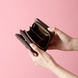 HASHIBAMII×N+Ecology 【Ha-2511-124 猫ハーフウォレット】ダークブラウン