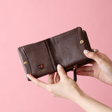 HASHIBAMII×N+Ecology 【Ha-2511-124 猫ハーフウォレット】ダークブラウン