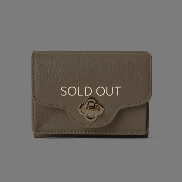 ◆CORRECT限定◆HASHIBAMI【Ha-2502-201 ひねり金具 ミニウォレット】グレーベージュ