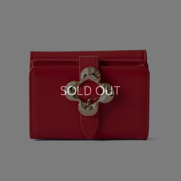 ◆CORRECT限定◆ HASHIBAMI【Ha-2502-202 フラワーバックルミニウォレット】レッド