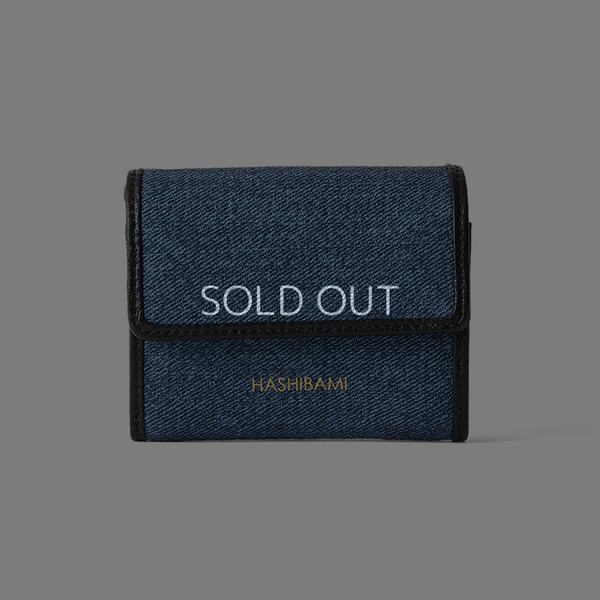 ◆CORRECT限定◆HASHIBAMI【Ha-2407-520 キャンバスレザーミニウォレット】ブルー
