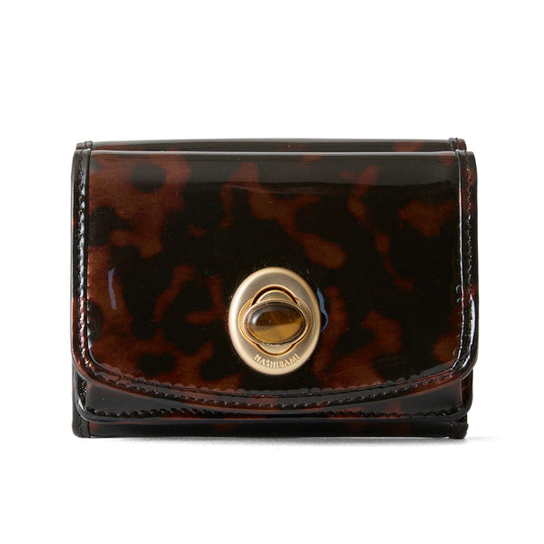 HASHIBAMI【Ha-2509-401 天然石 ベッコウ ミニウォレット】アンバー