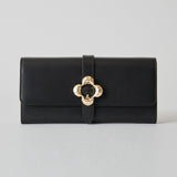 《予約商品》HASHIBAMI【Ha-2509-605 フラワーバックル ロングウォレット】ブラック