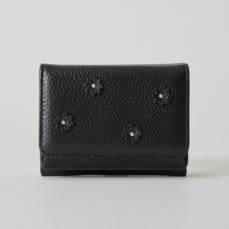 《予約商品》HASHIBAMI 【Ha-2509-606 スモールフラワー ミニウォレット】ブラック