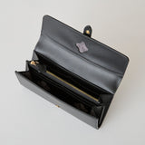 《予約商品》HASHIBAMI【Ha-2509-605 フラワーバックル ロングウォレット】ブラック