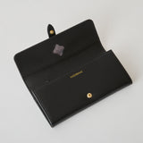 《予約商品》HASHIBAMI【Ha-2509-605 フラワーバックル ロングウォレット】ブラック