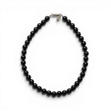 《予約商品》HASHIBAMI 【HB2102402 10mm丸玉天然石 42cmネックレス】 ブラック
