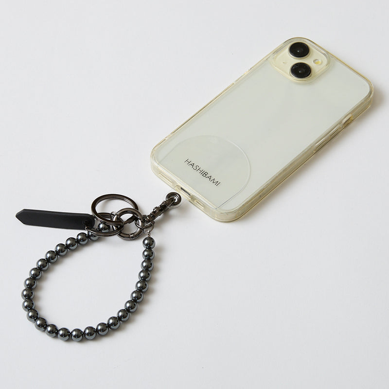 HASHIBAMI【Ha-2504-078 ヘマタイト 丸玉 スマホハンドストラップ