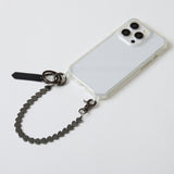 HASHIBAMI【Ha-2500-500 天然石 ハート スマホハンドストラップ】ブラック