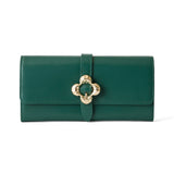 《予約商品》HASHIBAMI【Ha-2509-605 フラワーバックル ロングウォレット】ボトルグリーン