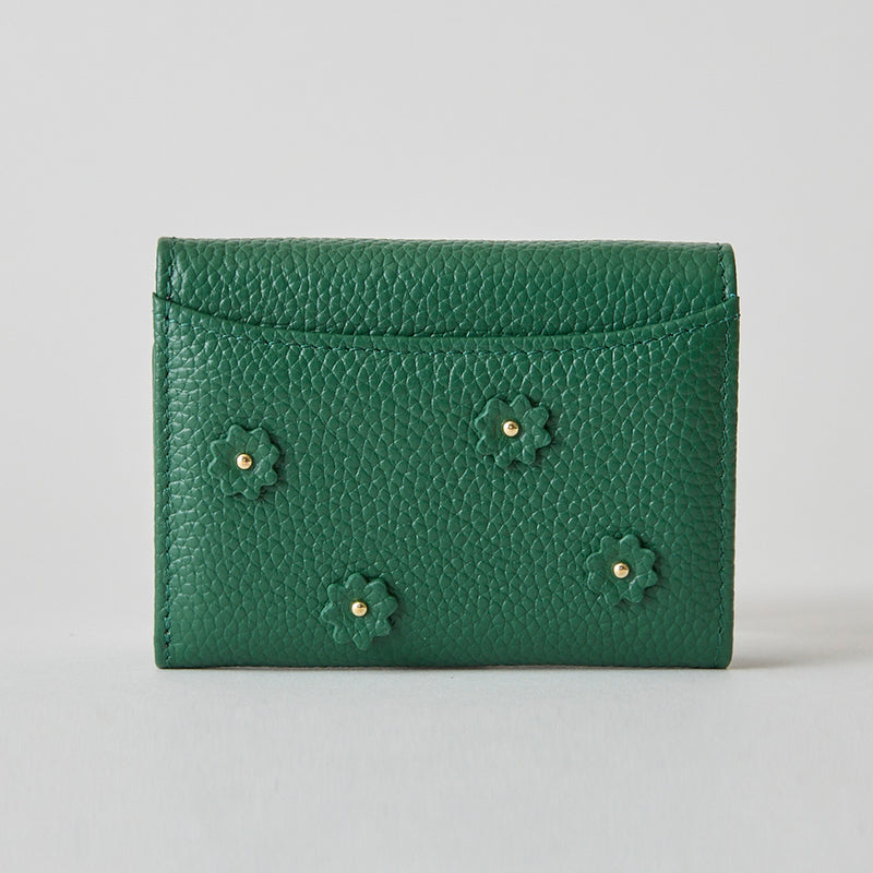 《予約商品》HASHIBAMI 【Ha-2509-606 スモールフラワー ミニウォレット】ボトルグリーン