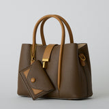 murir【MUR25005 パスケース付き パイピングミニショルダートート】ブラウン