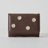 《予約商品》HASHIBAMI 【Ha-2509-606 スモールフラワー ミニウォレット】ダークブラウン