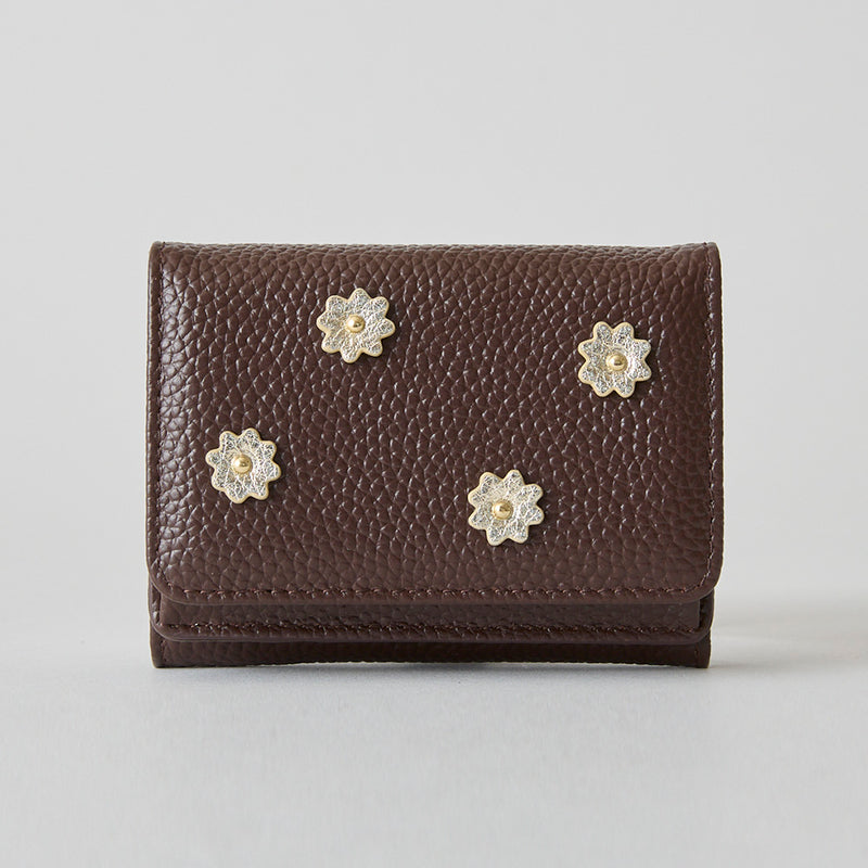 《予約商品》HASHIBAMI 【Ha-2509-606 スモールフラワー ミニウォレット】ダークブラウン