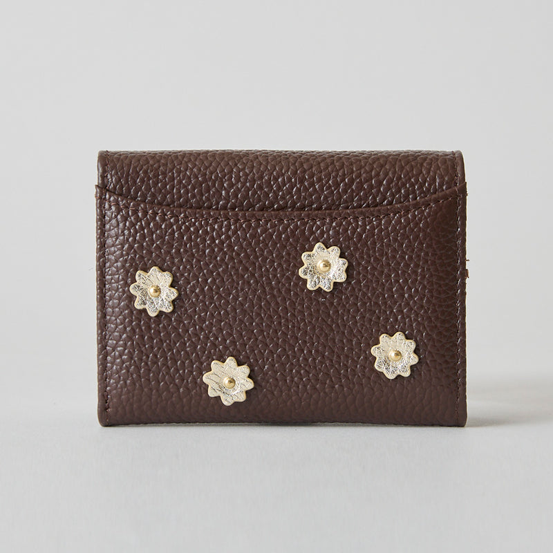 《予約商品》HASHIBAMI 【Ha-2509-606 スモールフラワー ミニウォレット】ダークブラウン