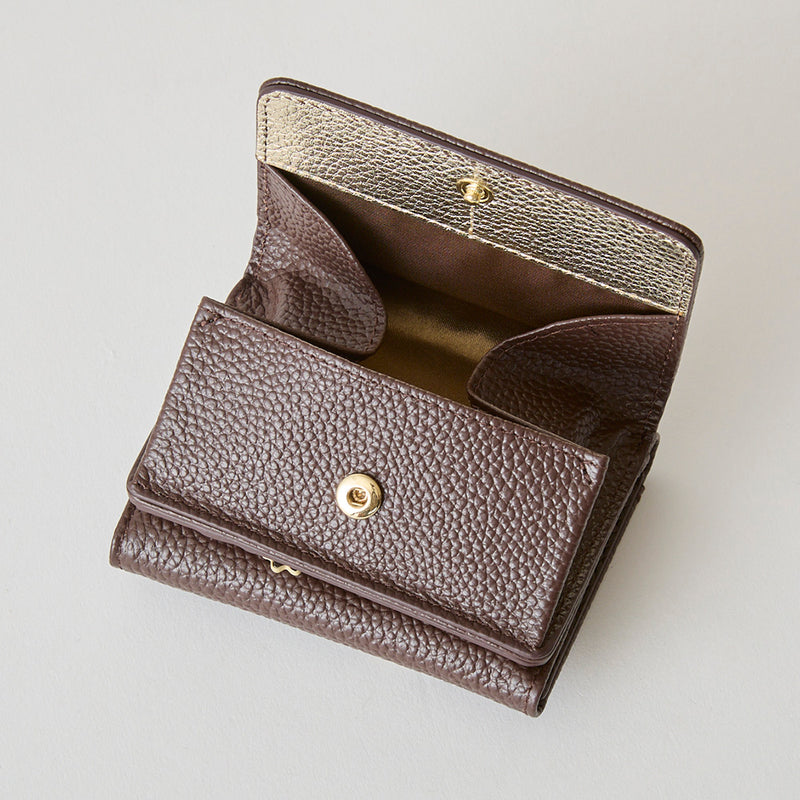 《予約商品》HASHIBAMI 【Ha-2509-606 スモールフラワー ミニウォレット】ダークブラウン