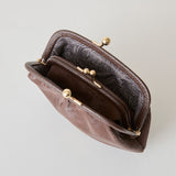 HASHIBAMI 【Ha-2509-608 親子口金 くるみウォレット】ダークブラウン