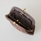 HASHIBAMI 【Ha-2509-608 親子口金 くるみウォレット】ダークブラウン