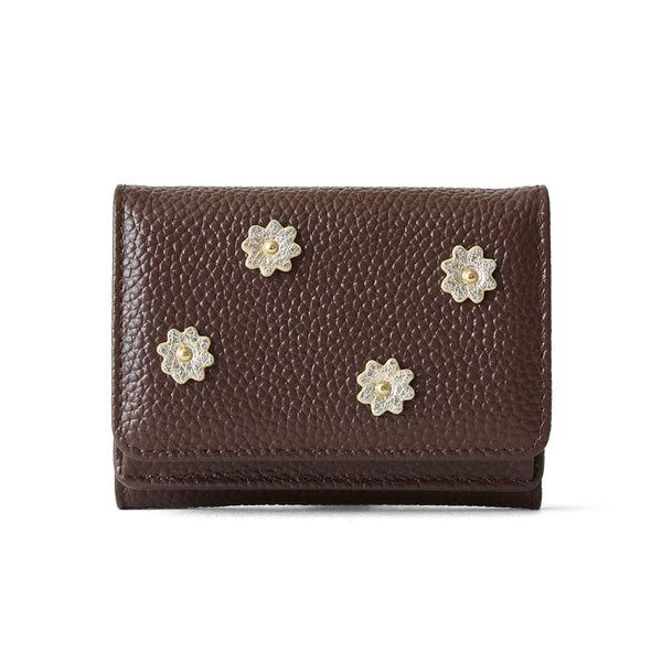 《予約商品》HASHIBAMI 【Ha-2509-606 スモールフラワー ミニウォレット】ダークブラウン