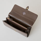 《予約商品》HASHIBAMI【Ha-2509-605 フラワーバックル ロングウォレット】ダークブラウン