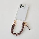 HASHIBAMI【Ha-2509-609 クシュクシュ レザー ハンドストラップ】ダークブラウン