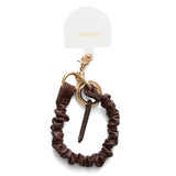 HASHIBAMI【Ha-2509-609 クシュクシュ レザー ハンドストラップ】ダークブラウン