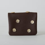 《予約商品》HASHIBAMI 【Ha-2511-105 スモールフラワー カード&コインケース】ダークブラウン