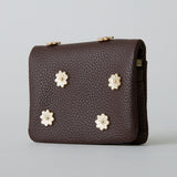 《予約商品》HASHIBAMI 【Ha-2511-105 スモールフラワー カード&コインケース】ダークブラウン