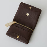 《予約商品》HASHIBAMI 【Ha-2511-105 スモールフラワー カード&コインケース】ダークブラウン