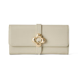 《予約商品》HASHIBAMI【Ha-2509-605 フラワーバックル ロングウォレット】エクリュ