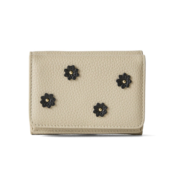 《予約商品》HASHIBAMI 【Ha-2509-606 スモールフラワー ミニウォレット】エクリュ