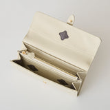 《予約商品》HASHIBAMI【Ha-2509-605 フラワーバックル ロングウォレット】エクリュ