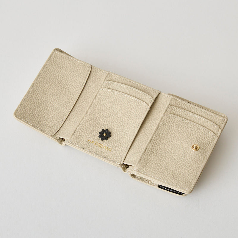 《予約商品》HASHIBAMI 【Ha-2509-606 スモールフラワー ミニウォレット】エクリュ