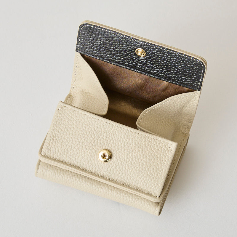 《予約商品》HASHIBAMI 【Ha-2509-606 スモールフラワー ミニウォレット】エクリュ